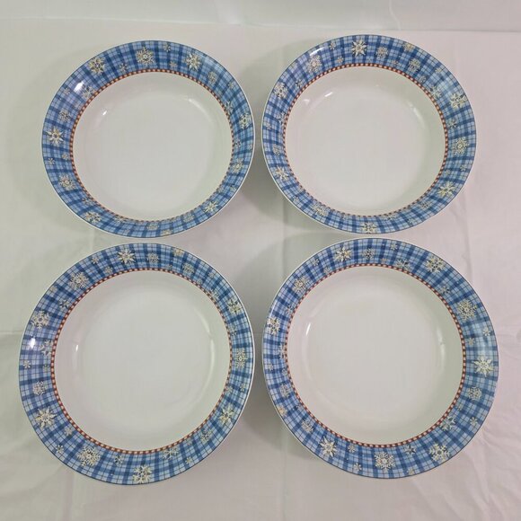 Debbie Mumm Sakura Snowflake 7.5" Stoneware Coupe Salad Soup Bowls – Set of 4 - Picture 10 of 16